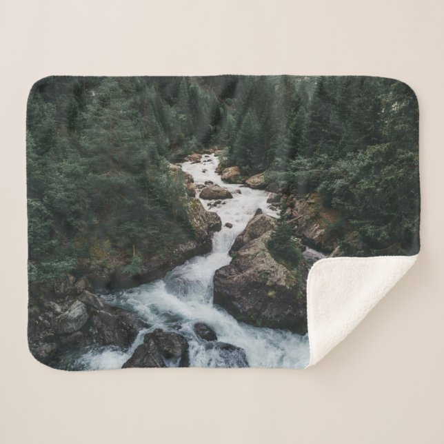 Forests | Grison Graubunden Canton Sherpa Blanket (Front (Horizontal))