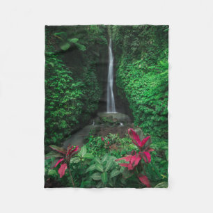 Forests Leke Leke Waterfalls in Bali Fleece Blanket