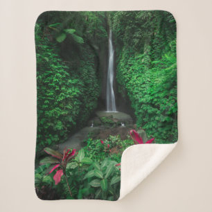 Forests Leke Leke Waterfalls in Bali Sherpa Blanket