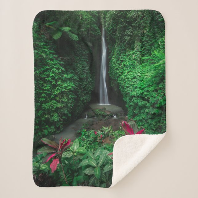 Forests | Leke Leke Waterfalls in Bali Sherpa Blanket (Front)