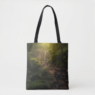 Forests Sunlight Highlights Waterfall Tote Bag