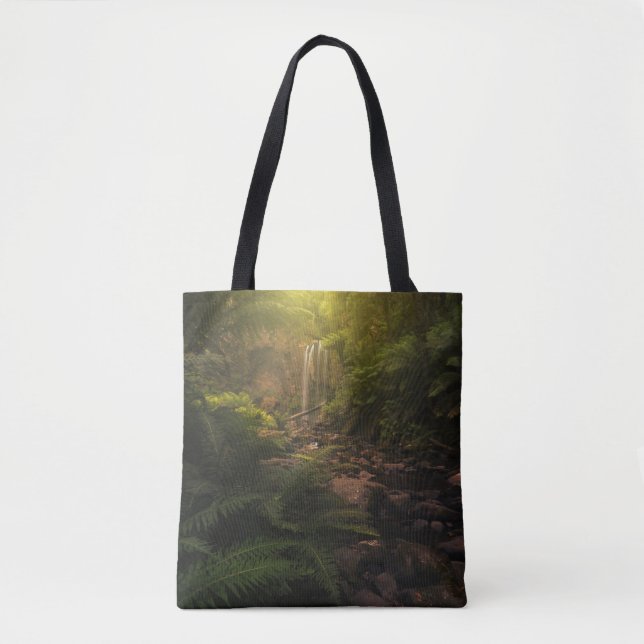Forests | Sunlight Highlights Waterfall Tote Bag (Front)