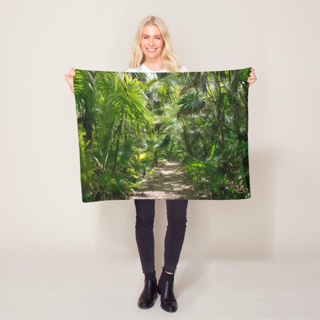 Forests | Tropical Rainforest Tulum Mexico Fleece Blanket (In Situ)