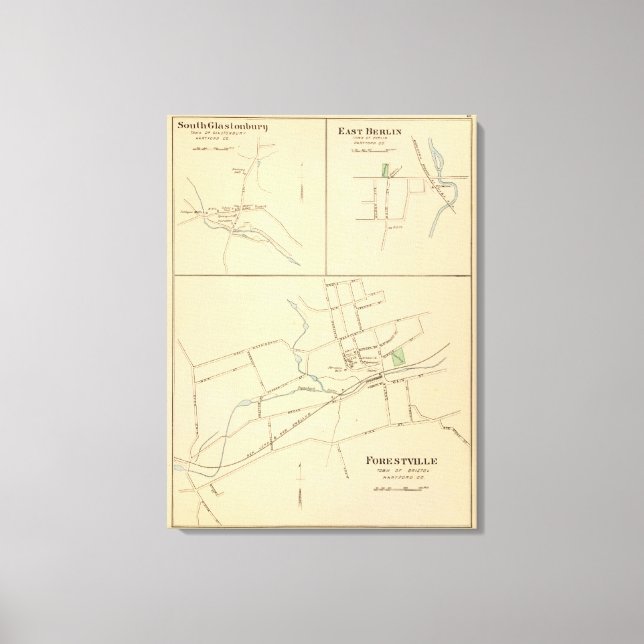 Forestville, S Glastonbury, E Berlin Canvas Print (Front)