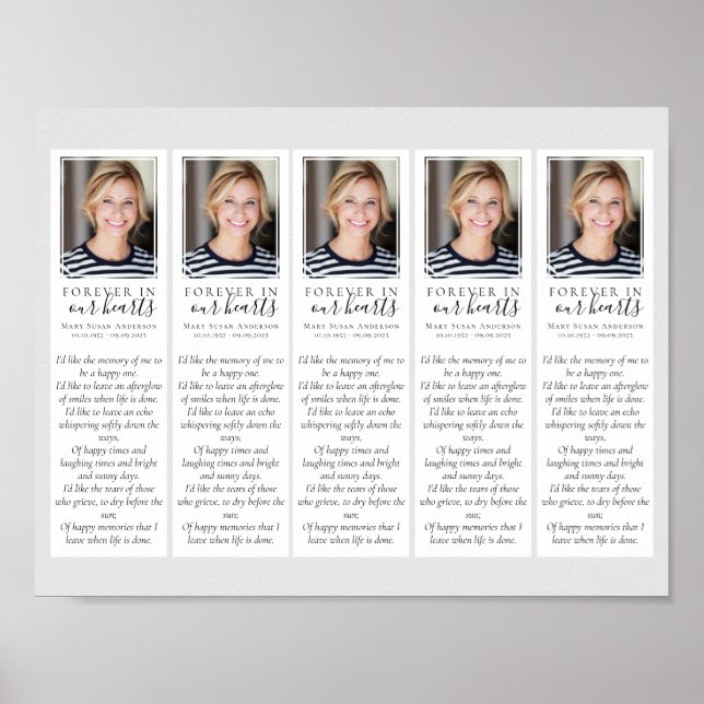 Forever | 2x7" DIY Funeral Bookmark Template Poster (Front)