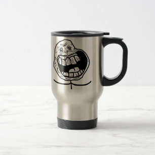 forever alone face travel mug