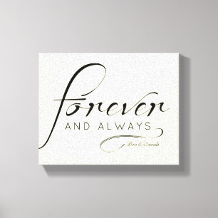 "Forever & Always" Canvas   Customise names,dates Print