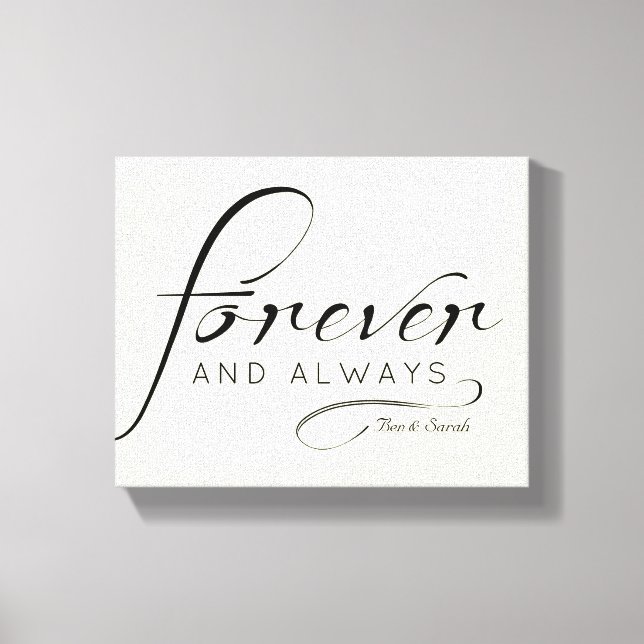 "Forever & Always" Canvas | Customize names,dates Print (Front)