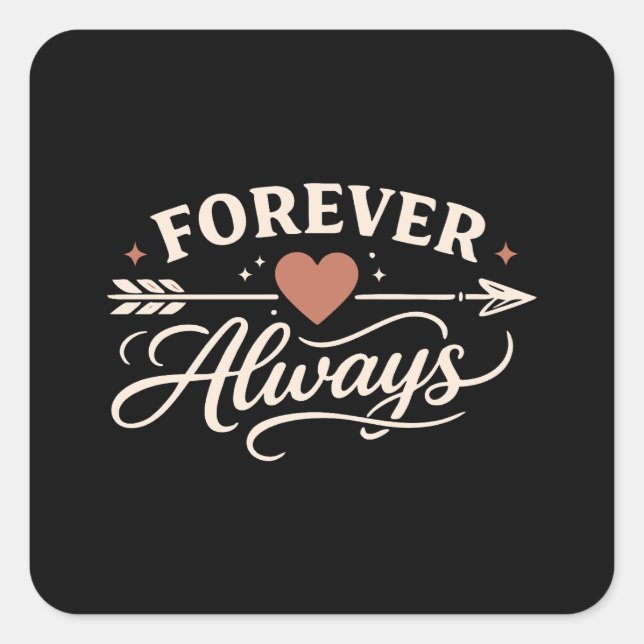 Forever Always Couple - Pointing Right Square Sticker (Front)