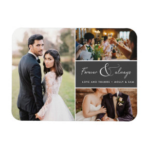 Forever & Always Grey Photo Thank You Collage Magnet