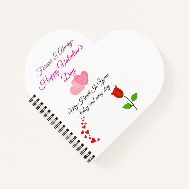 Forever & Always – Happy Valentine’s Day Card Notebook (Front)
