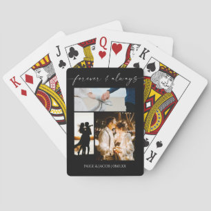 Forever & Always Modern Picture Photo Collage Playing Cards