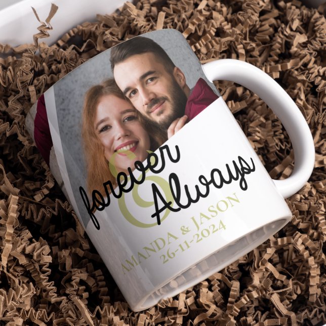 Forever & Always Multi Photo Collage Anniversary Mug (Forever & Always Multi Photo Collage Anniversary Mug)