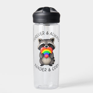 Forever & Always Personalised    LGBTQ Racoon Water Bottle