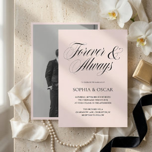 Forever & Always Photo Wedding Elegant Invitation