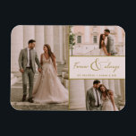 Forever & Always Pink Gold Photo Wedding Thank You Magnet<br><div class="desc">Celebrate your love story with the Forever & Always Pink Gold Photo Wedding Thank You Magnet—a beautiful and lasting way to express your gratitude to family and friends. Designed with an elegant three-photo collage, this magnet lets you showcase your favourite wedding moments, capturing the magic of your special day. The...</div>