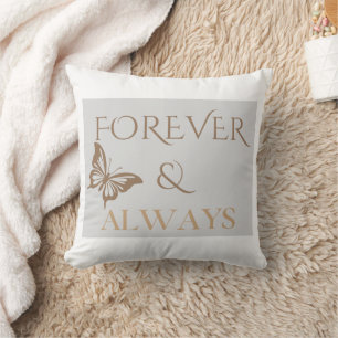 Forever & Always Positive Romantic Quote Cushion
