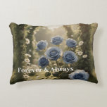 Forever & Always – Romantic Blue Rose Floral Gift  Decorative Cushion<br><div class="desc">Celebrate everlasting love with this romantic blue rose pillow,  featuring the words “Forever & Always.” A cosy accent and a heartfelt gift for couples,  anniversaries,  or Valentine’s Day.</div>
