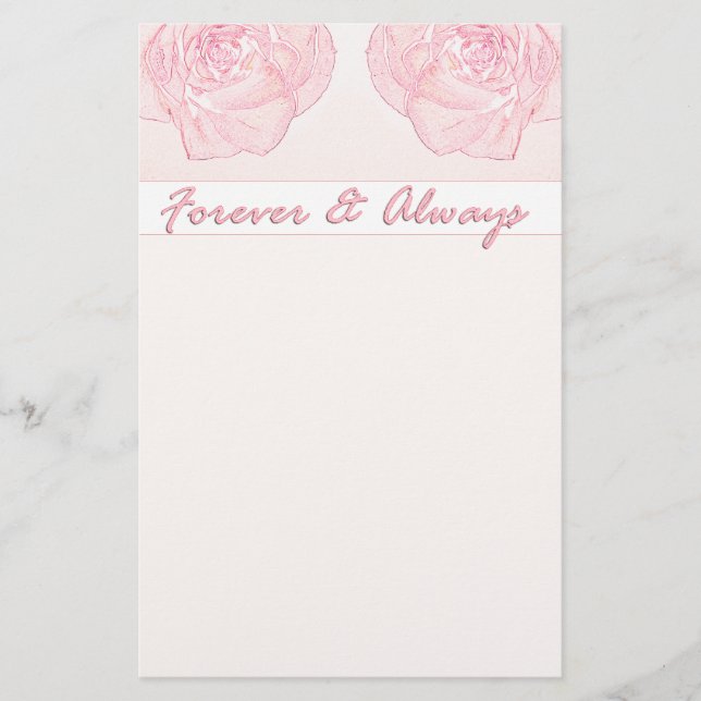 Forever & Always Rose Stationery (Front)