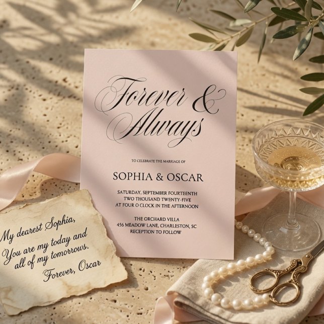 Forever & Always Wedding Elegant Minimal  Invitation (Creator Uploaded)