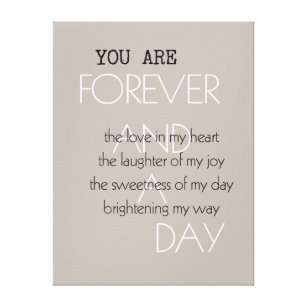 Forever and A Day Poem Canvas Print