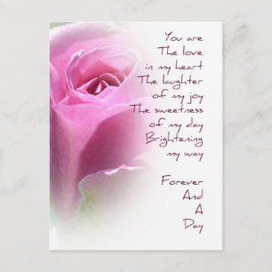Forever and A Day Rose Poem Postcard