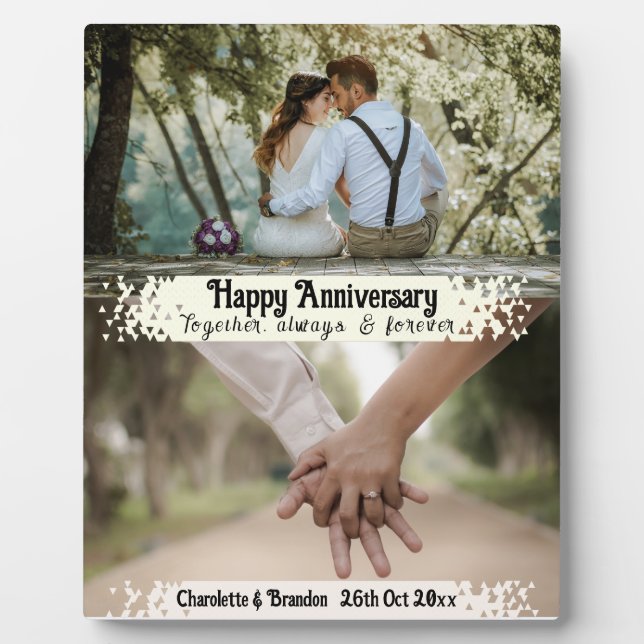 Forever and Always: Happy Anniversary customised Plaque (Front)