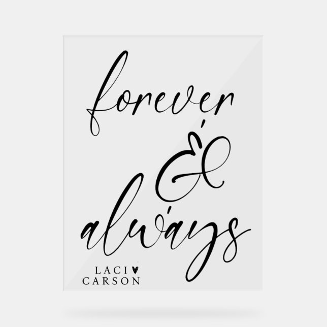 Forever and Always Personalised Wedding Sign  (Front)