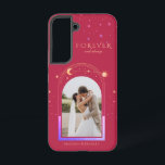 FOREVER AND ALWAYS Wedding Magenta Celestial Photo Samsung Galaxy Case<br><div class="desc">FOREVER AND ALWAYS Wedding Magenta Celestial Photo Personalised Name Smart Phone Samsung Galaxy Case features the sun, moon and stars with your favourite picture on a magenta background and personalised with your name and custom text or "Forever and always" in modern gold calligraphy script typography. PHOTO TIP: centre your photo...</div>