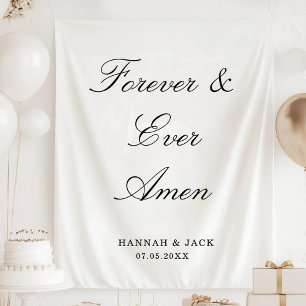 Forever and Ever Amen Wedding Engagement Party Tapestry