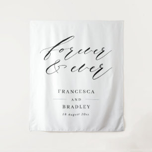Forever and Ever Wedding Ceremony Backdrop Tapestry