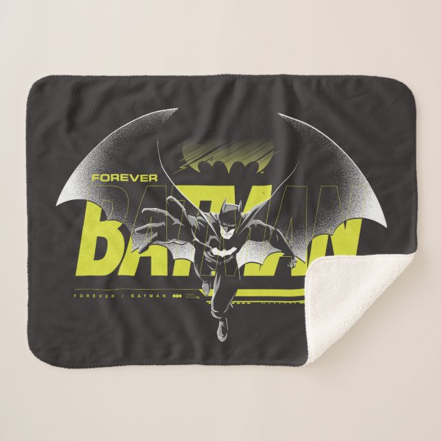 Forever Batman Reaching Graphic Sherpa Blanket (Front (Horizontal))