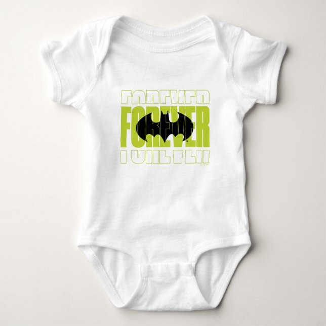 Forever Batman Typography Symbol Graphic Baby Bodysuit (Front)