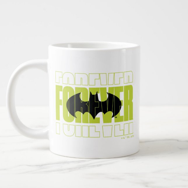 Forever Batman Typography Symbol Graphic Large Coffee Mug (Left)
