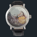 Forever Be My Always Love Wedding Photo Script Watch<br><div class="desc">Modern chic photo watch with hand-lettered script and modern typography reading:' Forever be my always 'alongside your custom names and wedding date. Personalise with your favourite photo and information. Great gift for newlyweds or Valentine's Day!</div>