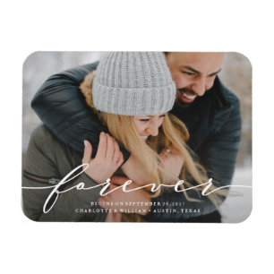 Forever Begins Save the Date Photo Magnet