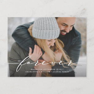 Forever Begins Save the Date Photo Postcard