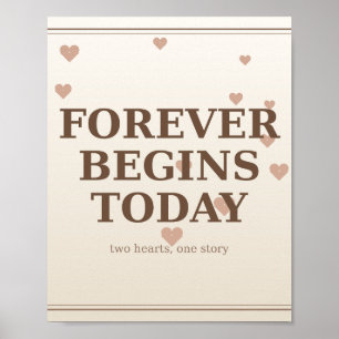 Forever Begins Today Wedding Poster Love Wall Art