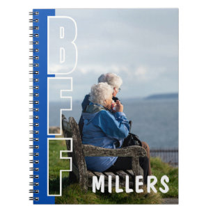 Forever Best Friends Photo Blue Notebook