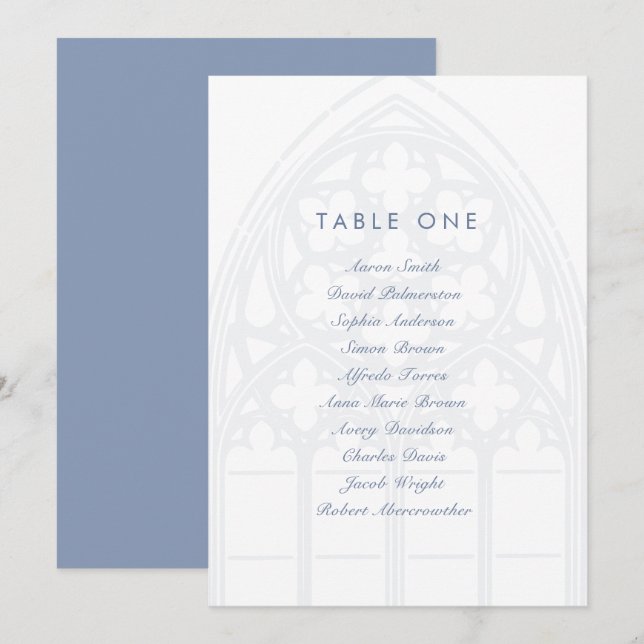 Forever Blue Gothic Classic Wedding Seating Card (Front/Back)