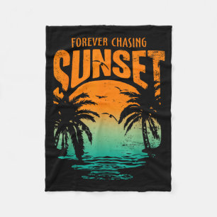 Forever Chasing Sunset Workout Summer Casual Fleece Blanket