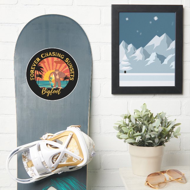 Forever Chasing Sunsets Bigfoot Surfing Black (Snowboard)