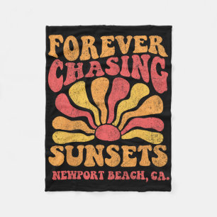 Forever Chasing Sunsets Newport Beach California 7 Fleece Blanket