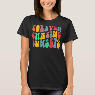 Forever Chasing Sunsets Retro Aesthetic T-Shirt