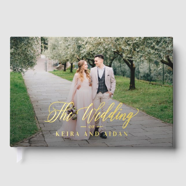 Forever Classic Foil Photo Wedding Guestbook (Front)