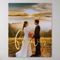 Forever elegant design overlay wedding photo gold