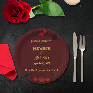 Forever Enchanted Wedding Paper Plate