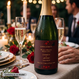 Forever Enchanted Wedding Sparkling Wine Label