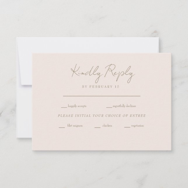 Forever Faithful Blushing Bride Wedding RSVP (Front)