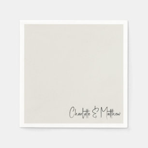 Forever Faithful Cream Custom Wedding Cocktail Napkin